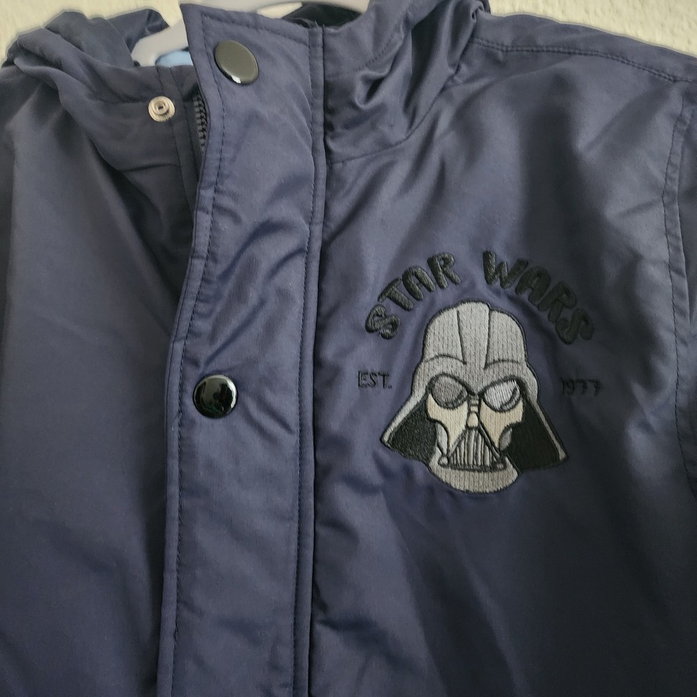 Disney Star Wars Kids Jacket Size 11/12 Outerwear Darth Vader Bomber - Picture 2 of 7